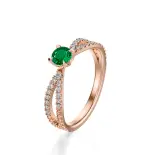 Pierścionek z różowego złota ze szmaragdem AJPZ_021